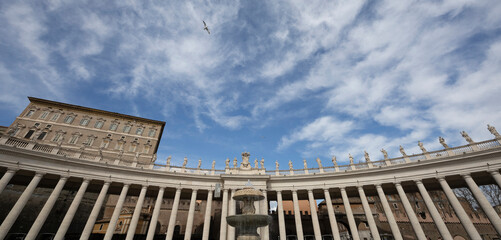 Detail of Saint Peter square, Rome, Italy