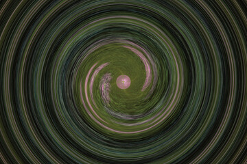 Dark green swirling pattern of crooked waves on a black background. Abstract fractal 3D rendering