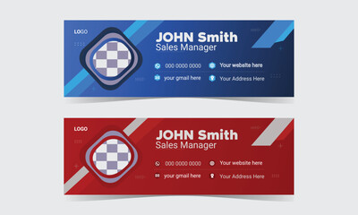 Modern and minimalist email signature or email footer template