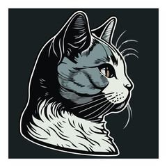 Cat Flat Icon Isolated On White Background