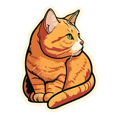 Red Cat Flat Icon Isolated On White Background