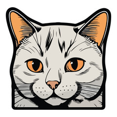 Cat Flat Icon Isolated On White Background