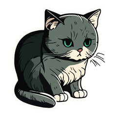 Cat Flat Icon Isolated On White Background