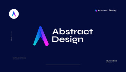 Creative and Vibrant Letter A Logo Design with Colorful Gradient Concept. A Logo with Blend Style