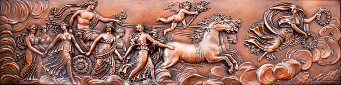 After Guido Reni, L'Aurora, Copper Bas-relief