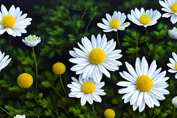 Daisies in the grass Generative Art