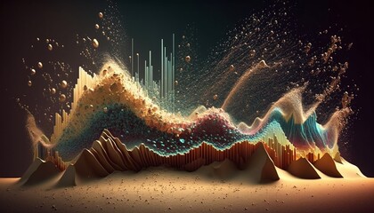 Rainbow Soundwave Visualization Generated by AI