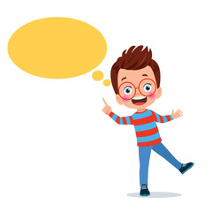 Funny Child Presenting And Pointing