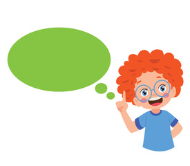 Funny Child Presenting And Pointing