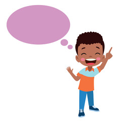 Funny Child Presenting And Pointing