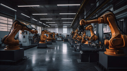 interior of warehouse manufacturing plant generative ai