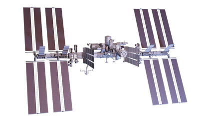 International Space Station Isolated. 3D rendering. Elements of this image furnished by NASA.