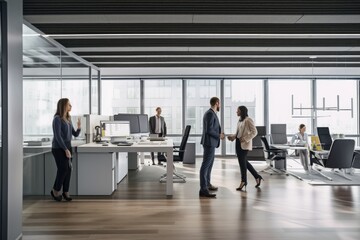 Group of multiethnic business people portrait in the office Generative AI