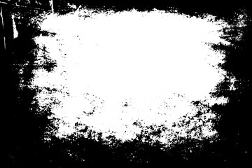 Grunge border texture background. Abstract frame overlay. PNG graphic illustration with transparent background.