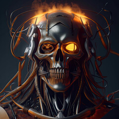 Metal Fire Skull Series Image by okanfx. Generative AI