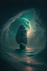 Obraz na płótnie Canvas Ghost Ship Generative AI