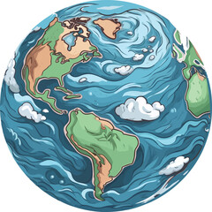 Earth Vector Illustration isolated image on White Background
