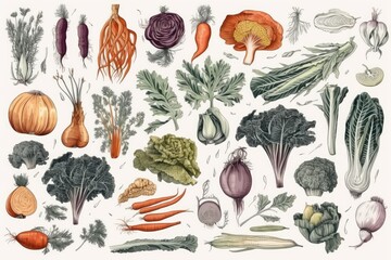 Abstract appetizing Vegetables collection