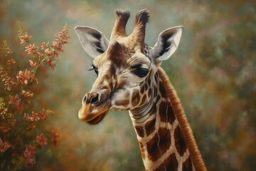 Obraz premium Giraffe oil painting