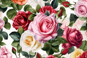 Happy spring time Rose pattern