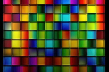Rainbow Striped Squares