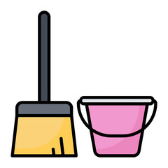 Cleaning Service Line Color Icon