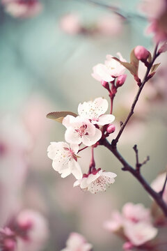 Spring wallpaper background in pastel colors. Generative ai © oreans
