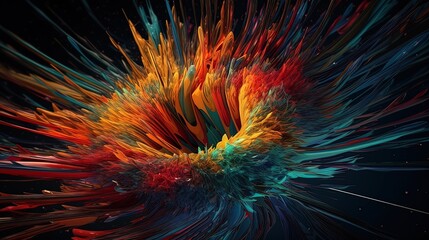 Energetic 3D abstract background featuring vibrant colors, dynamic shapes, and a pulsating rhythm. A lively and captivating visual experience for any creative project.