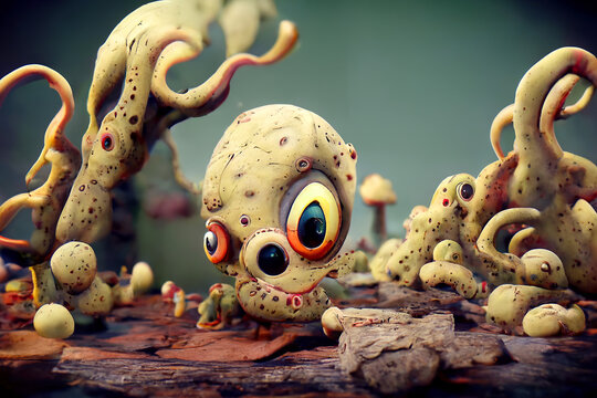 3D Cartoon Monster Generative AI