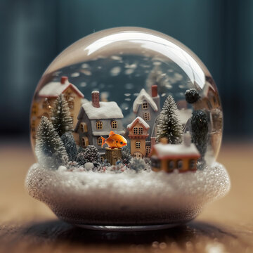 Goldfish in a Snow Globe Generative AI