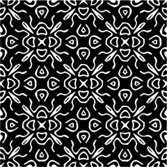 Grunge background with abstract shapes. Black and white texture. Seamless monochrome repeating pattern  for decor, fabric, cloth.