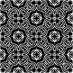  Grunge background with abstract shapes. Black and white texture. Seamless monochrome repeating pattern  for decor, fabric, cloth.