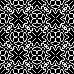  Grunge background with abstract shapes. Black and white texture. Seamless monochrome repeating pattern  for decor, fabric, cloth.