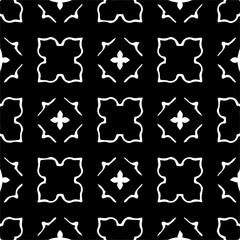  Grunge background with abstract shapes. Black and white texture. Seamless monochrome repeating pattern  for decor, fabric, cloth.