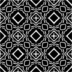  Grunge background with abstract shapes. Black and white texture. Seamless monochrome repeating pattern  for decor, fabric, cloth.