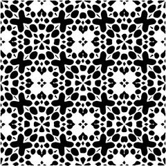  Grunge background with abstract shapes. Black and white texture. Seamless monochrome repeating pattern  for decor, fabric, cloth.