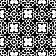  Grunge background with abstract shapes. Black and white texture. Seamless monochrome repeating pattern  for decor, fabric, cloth.