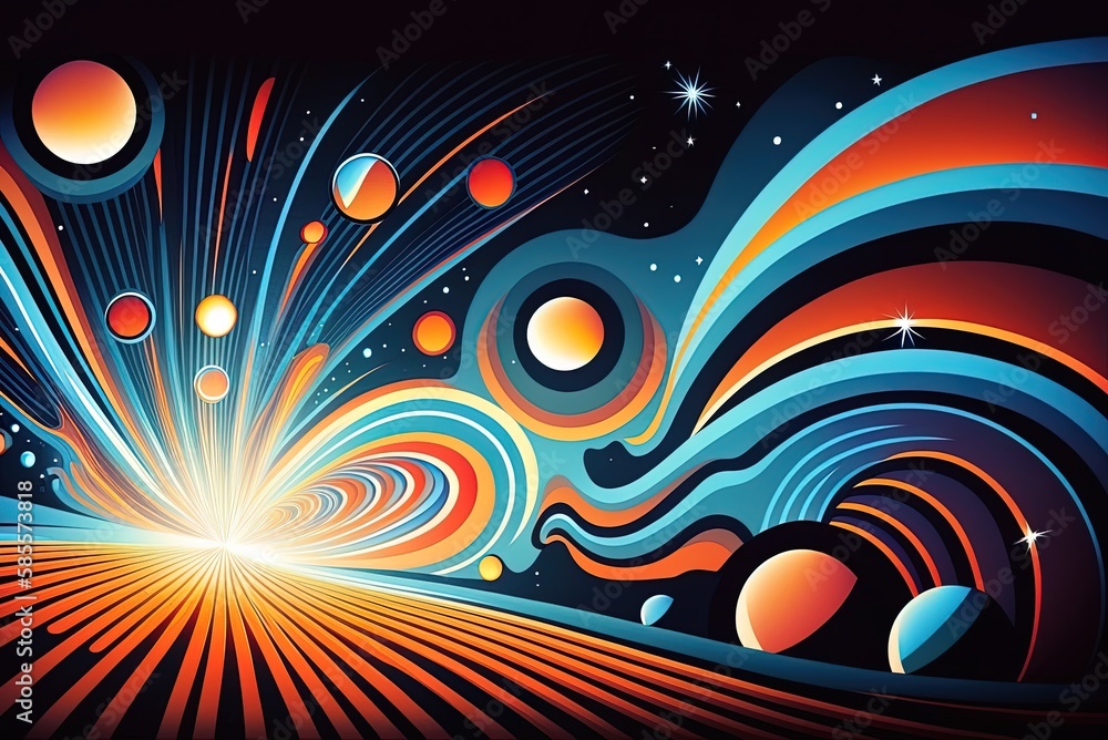 Poster multicolored lasers in the cosmos generative ai