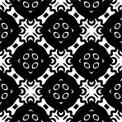 Grunge background with abstract shapes. Black and white texture. Seamless monochrome repeating pattern  for decor, fabric, cloth.
