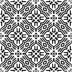 Grunge background with abstract shapes. Black and white texture. Seamless monochrome repeating pattern  for decor, fabric, cloth.