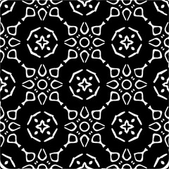 Grunge background with abstract shapes. Black and white texture. Seamless monochrome repeating pattern  for decor, fabric, cloth.