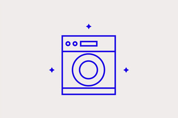 Geometric concept of washing machine vector illustration in a flat style for website, mobile app, banner, ui ux, web design, business, marketing, landing, infographics, mockup,development	
