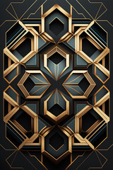 Luxury background, black and gold pattern design. Generative ai