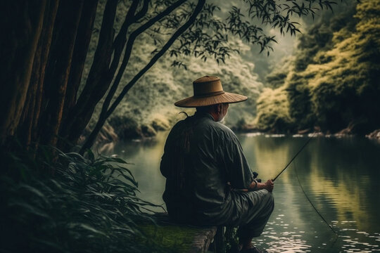 fishing on a boat, generative ai