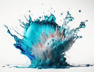 Fresh water splash background created with Generative AI technology