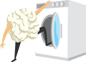 Brain about to enter a washing machine