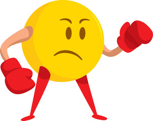Emoji with boxing gloves ready to fight