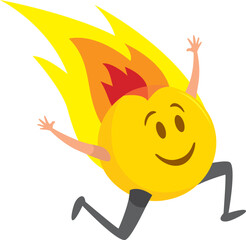 Happy emoji on fire