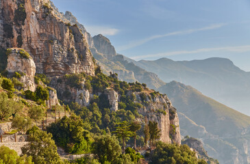Fototapeta na wymiar The road along the Amalfi Coast.