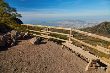 Mount Vesuvius, Naples, Italy - hiking trail view